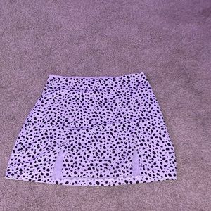 Cow print skirt with slits